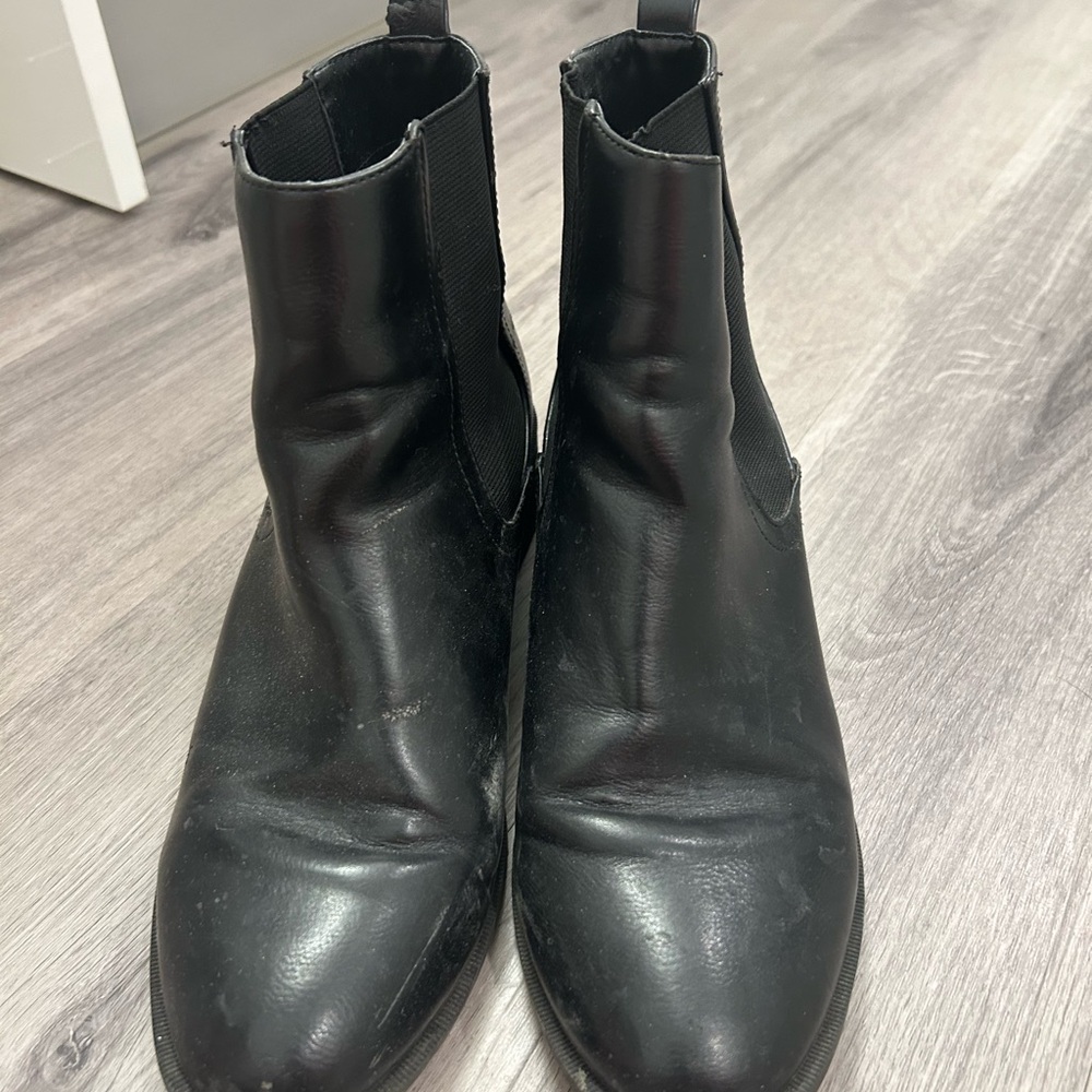 Black Leather Ankle Boots